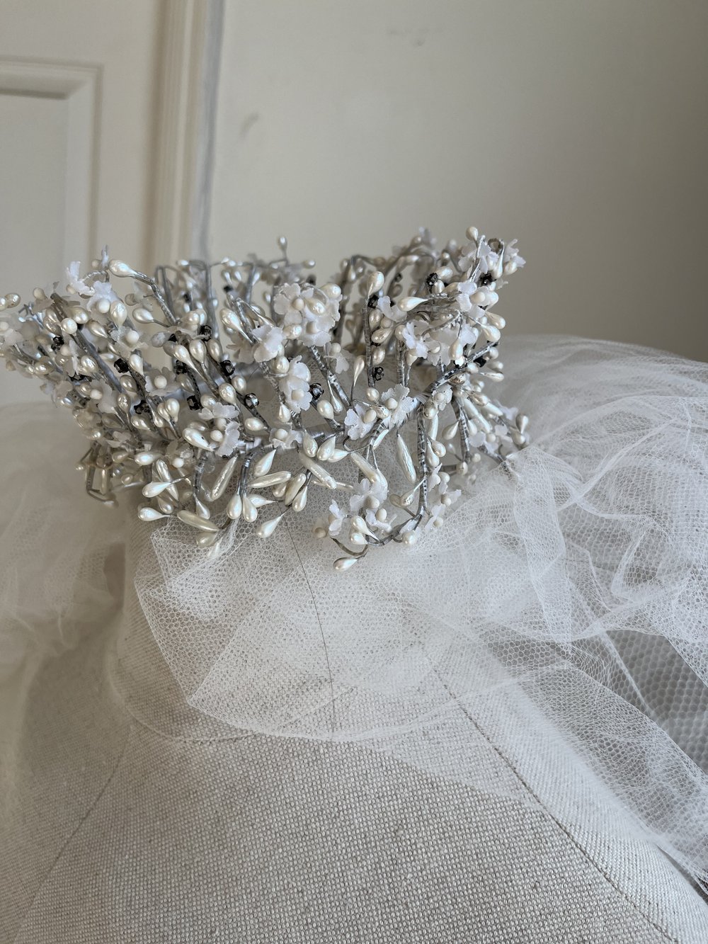 1930's Beaded Crown Veil