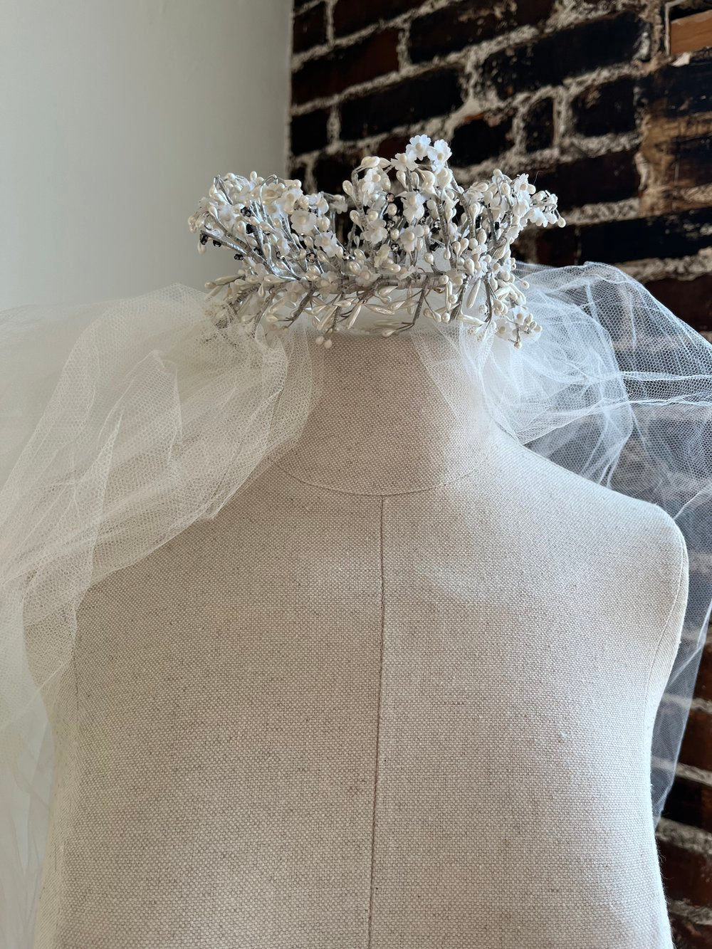 1930's Beaded Crown Veil