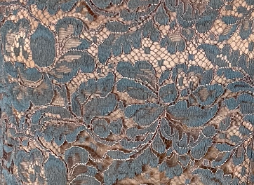 1950's Blue Lace Overlay Shift Dress close up of texture